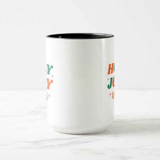 Fun Holly Jolly Vibes Weihnachtsdesign Tasse (Zentrum)
