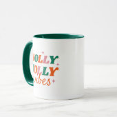 Fun Holly Jolly Vibes Weihnachtsdesign Tasse (Vorderseite Links)