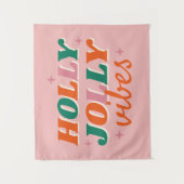 Fun Holly Jolly Vibes Weihnachtsdesign Wandteppich (Vorderseite)