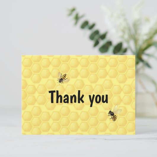 Fun Honey Bee Apiary Hive Vielen Dank Dankeskarte (Stehend Vorderseite)