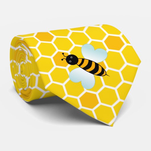 Fun Honey Comb Bumble Bee Krawatte (Gerollt)