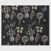Fun Hopscotch Educational Kids Chalk Muster Geschenkpapier (Flach)