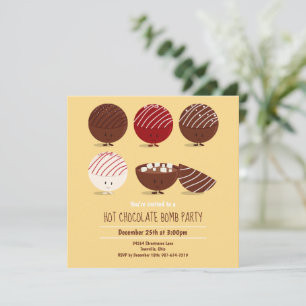 Fun Hot Chocolate Bomb Party Einladung