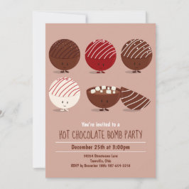 Fun Hot Chocolate Bomb Party Einladung