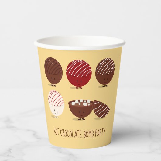 Fun Hot Chocolate Bomb Party Pappbecher (Vorderseite)