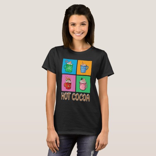 Fun Hot Cocoa Holiday Graphic Design T-Shirt (Vorne ganz)
