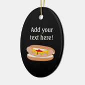 Fun Hot Dog Graphic für Personalisiert Keramikornament (Links)