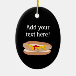 Fun Hot Dog Graphic für Personalisiert Keramikornament