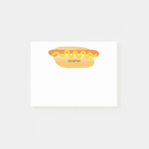 Fun Hot Dog Individuelle Name Post-it Klebezettel