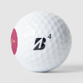 Fun Hot Pink Blue Yellow Custom Monogram Name Golfball (Logo)