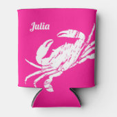Fun Hot Pink Crab Custom Beach kann kühler Dosenkühler (Vorderseite)