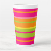 Fun Hot Pink, Green, Orange und Gelb Streifen Milchtasse (Vorderseite)