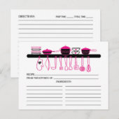 Fun Hot Pink Kitchen Gadgets Bridal Rezept Karten (Vorne/Hinten)