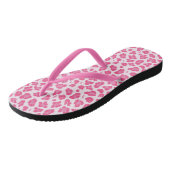 Fun Hot Pink Leopard Print Badesandalen (Schrägansicht)