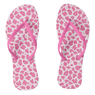 Fun Hot Pink Leopard Print Badesandalen