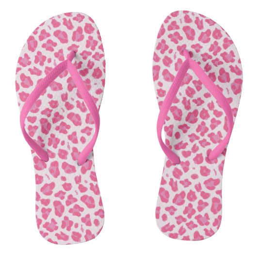 Fun Hot Pink Leopard Print Badesandalen (Fußbett)