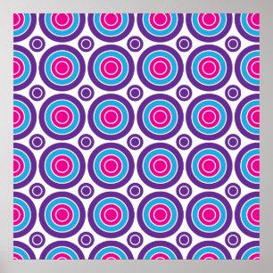 Fun Hot Pink Lila Aquamarine Schaltkreise Design Poster