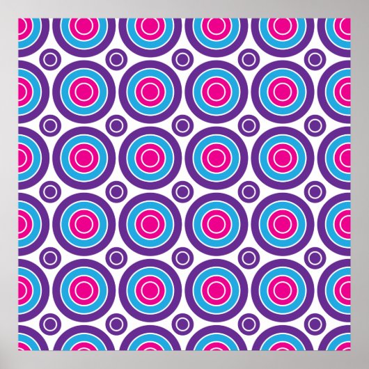Fun Hot Pink Lila Aquamarine Schaltkreise Design Poster (Vorne)