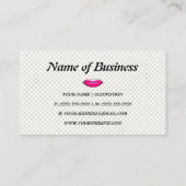 Fun Hot Pink Lips Retro Grunge Makeup Artist Visitenkarte (Rückseite)