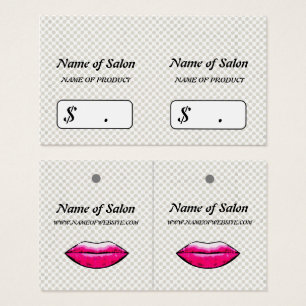 Fun Hot Pink Lips Retro Grunge Makeup Hang Tags