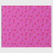 Fun Hot Pink Peppermint Kisses Design Geschenkpapier (Flach)