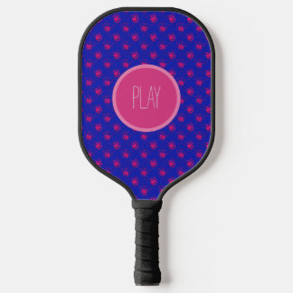 Fun Hot Pink Punkte auf blau Pickleball Schläger