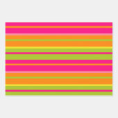 Fun Hot Pink, Rose, Orange, Kalkgrün und Gelb Geschenkpapier Set (Vorderseite 3)