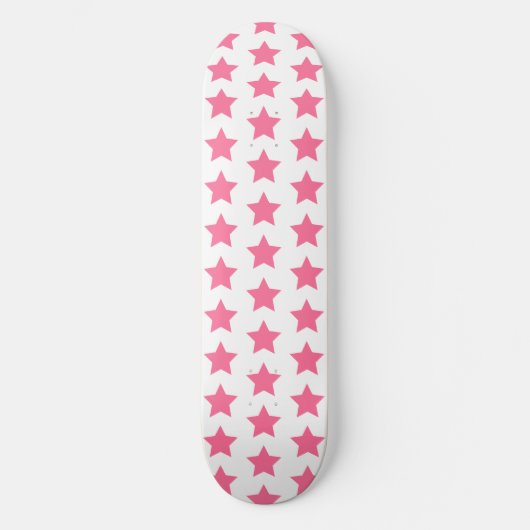 Fun Hot Pink Stars Pattern - Girls' Skateboard (Vorderseite)