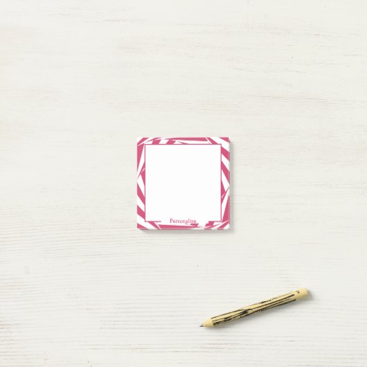 Fun Hot Pink White Optical Illusion Design Post-it Klebezettel (Auf Schreibtisch)