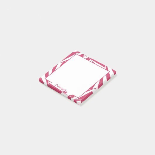 Fun Hot Pink White Optical Illusion Design Post-it Klebezettel (angewinkelt)