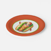 Fun Hotdog Liebhaber Party Pappteller (Schrägansicht)