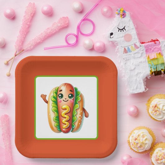 Fun Hotdog liebt Party Papier Teller (Party)