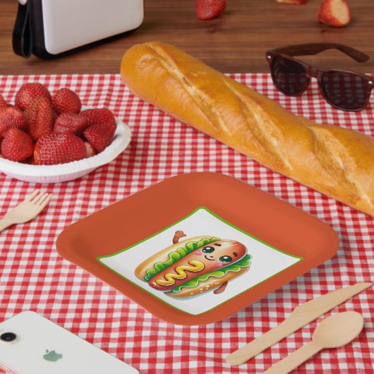 Fun Hotdog liebt Party Papier Teller (Picknick)