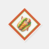 Fun Hotdog liebt Party Papier Teller Serviette (Ecke)