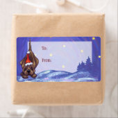 Fun Hound Hund Art Weihnachtsgeschenk Label (Insitu)