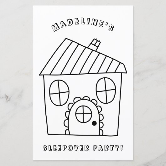 Fun House Sleepover Party Färben Seite 1 (Vorderseite)