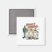 Fun Howdy Ghouls Western Halloween Fall Ghosts Wom Magnet (Vorderseite/Rückseite)