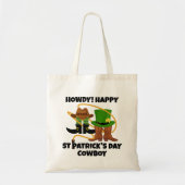 Fun HOWDY Irish Cowboy Happy St Patricks Day Tragetasche (Vorne)