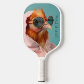 Fun Huhn stilvoll modern Pickleball Schläger (Rückseite)