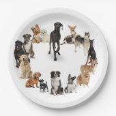 Fun Hund Rasse Haustiere Hunde Individuelle Name Pappteller (Vorderseite)