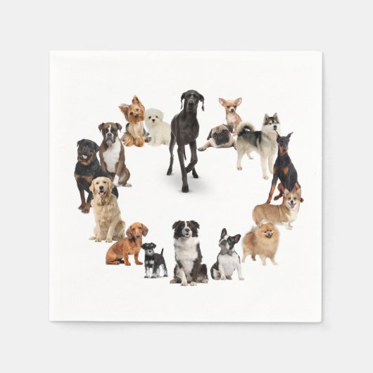 Fun Hund Rasse Haustiere Hunde Individuelle Name Serviette (Vorderseite)