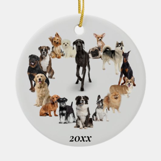 Fun Hund Rasse Haustiere Hunde laufen Keramik Ornament (Vorne)