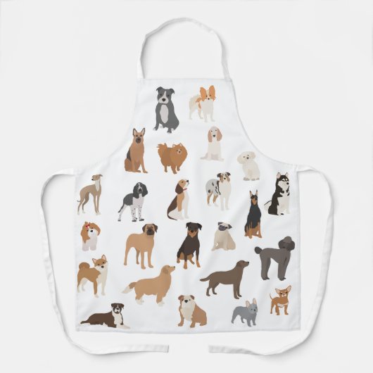 Fun Hund Rassen Muster Pet Services Schürze (Vorderseite)