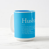 Fun Husband Definition Zitat Cool blau Zweifarbige Tasse (Vorderseite Links)
