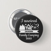 Fun I survived the family camping Button (Vorne & Hinten)