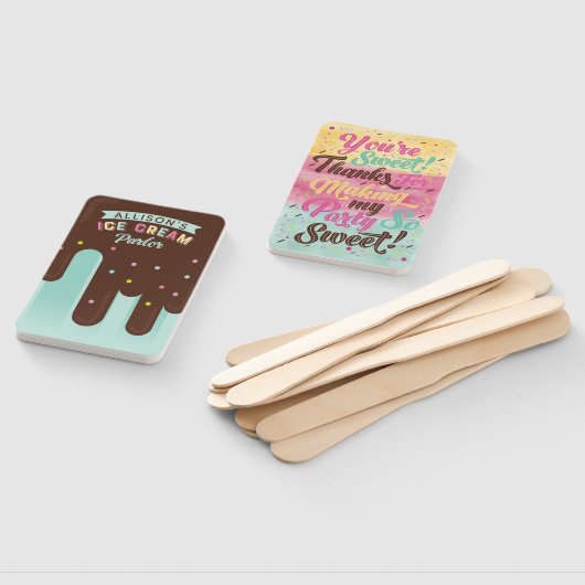 Fun Ice Cream Aquamarin Popsicle Leckerei Geburtst Fächer (Non-assembled)