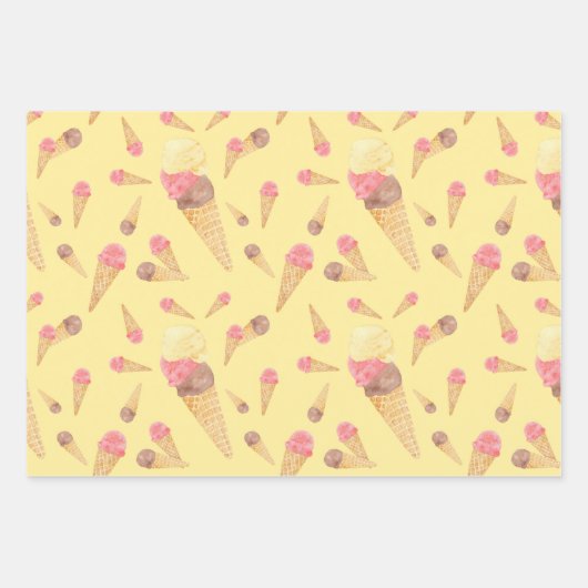 Fun Ice Cream Cones Summer Food farbenfroh Geschenkpapier Set (Vorderseite 2)