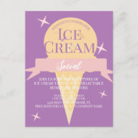 Fun Ice Cream Social Flyer Einladung Lila