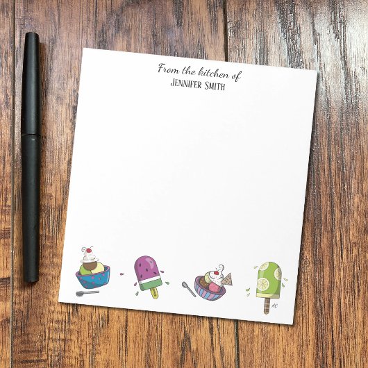 Fun Ice Creams Personalisiert Notepad Notizblock