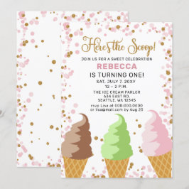Fun Ice Creme Party zum Geburtstag Einladung